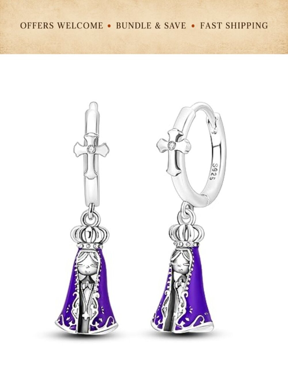 925 Sterling Silver Dangle Earrings CZ Hypoallergenic Stud Earrings
